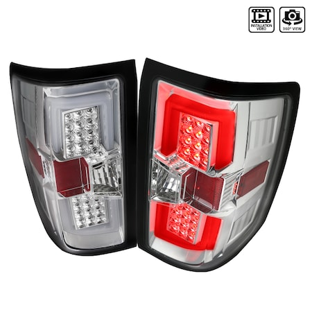 Spec-D Tuning 14-15 Chevrolet Silverado LED Tail Lights - Chrome LT-SIV14CLED-TM